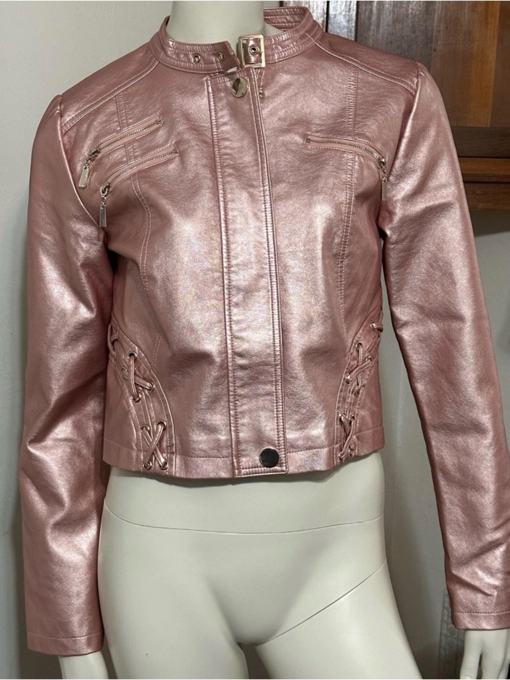 Venus Rose Gold Moto Jacket - Picture 2 of 4